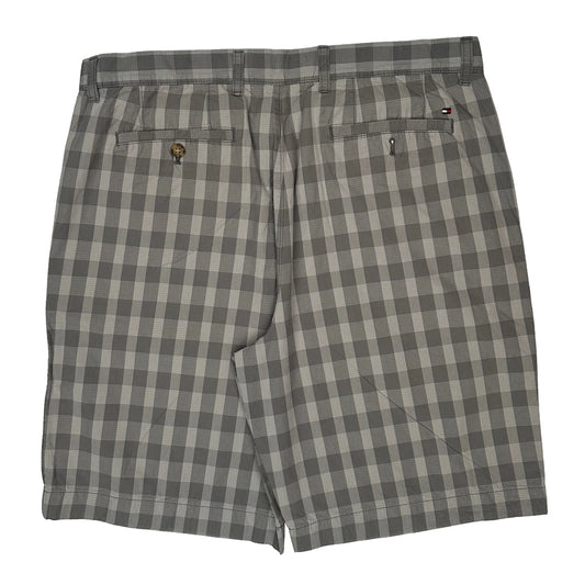 Tommy Hilfiger Checked Chino Shorts - 35W 10L Grey Cotton