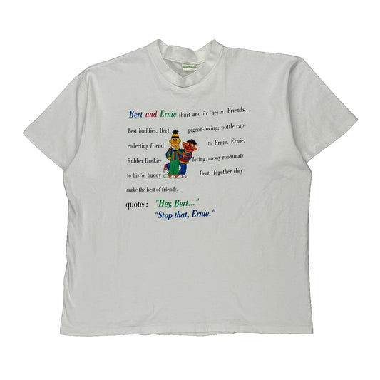 Bert And Ernie Unbranded Cartoon T-Shirt - XL White Cotton