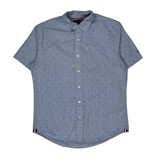 Tommy Hilfiger Short Sleeve Shirt - Medium Blue Cotton