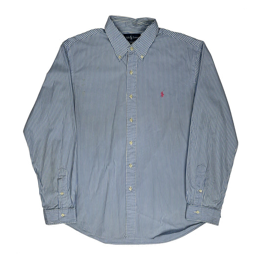 Custom Fit Ralph Lauren Striped Shirt - XL White Cotton