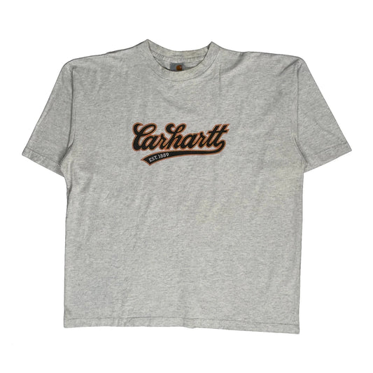 Carhartt Spellout T-Shirt - XL Grey Cotton