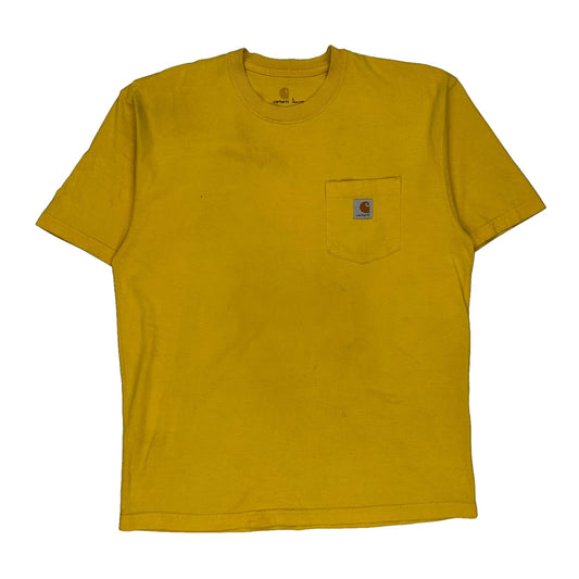 Carhartt T-Shirt - Large Yellow Cotton