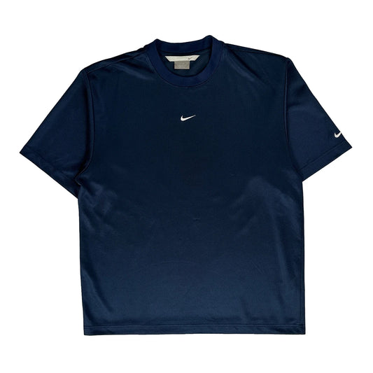 Vintage Nike T-Shirt - Small Blue Polyester