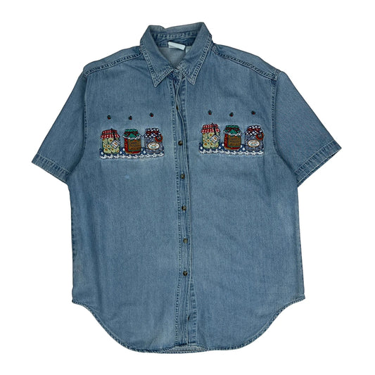 Vintage Bobbie Brook Denim Shirt - Large Light Wash Denim