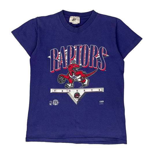 Toronto Raptors Csa Single Stitch T-Shirt - Medium Blue Cotton
