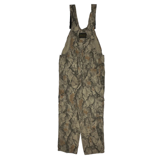 Vintage Liberty Camo Dungarees - Large Khaki Cotton Blend