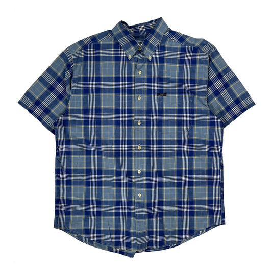 Chaps Ralph Lauren Checked Short Sleeve Shirt - Large Blue Cotton