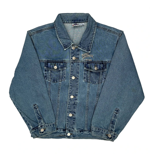Las Vegas Planet Hollywood Graphic Denim Jacket - Small Blue Cotton