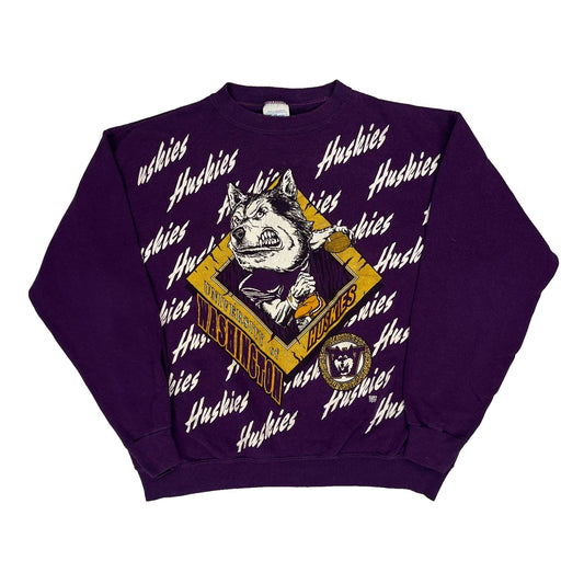 University Of Washington Huskies Tultex College Sweatshirt - Large Purple Cotton