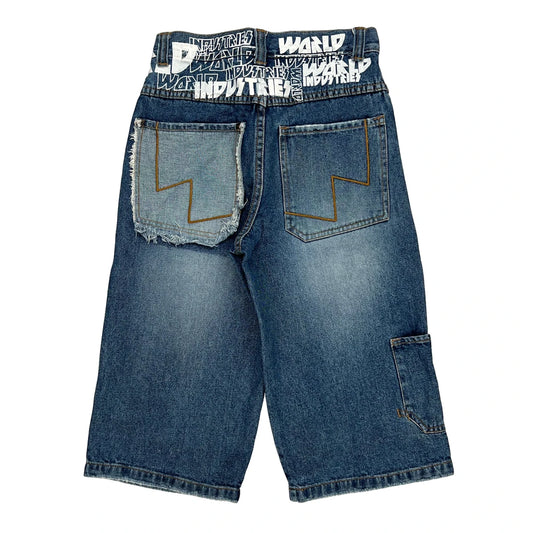 World Industries Hip Hop Denim Shorts - 26W UK 8 Blue Denim