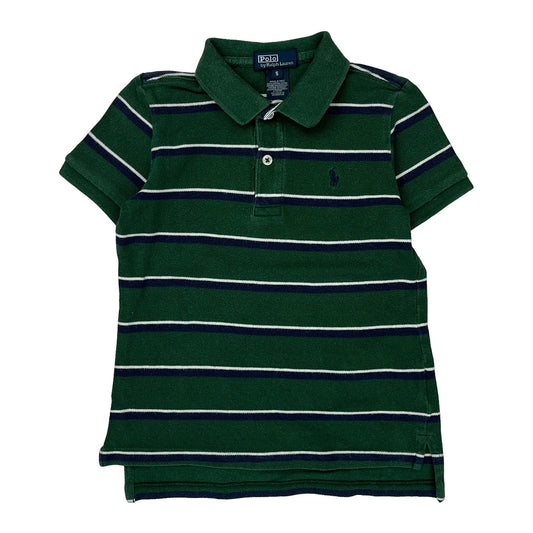Age 4 Polo By Ralph Lauren Striped Polo Shirt - Small Green Cotton