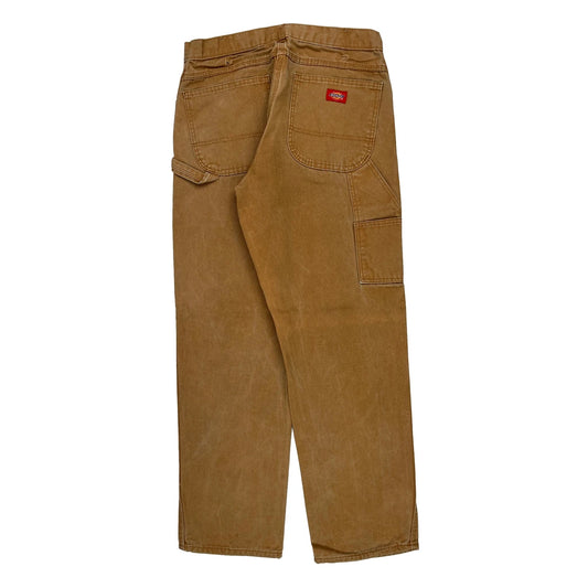 Dickies Carpenter Trousers - 34W 32L Brown Cotton