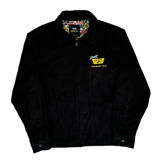 Vintage Vans Graphic Jacket - Small Black Cotton