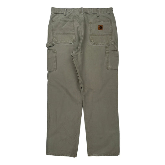 Carhartt Carpenter Trousers - 34W 31L Khaki Cotton