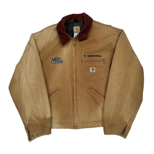City Of Troy Carhartt Jacket - XL Brown Cotton