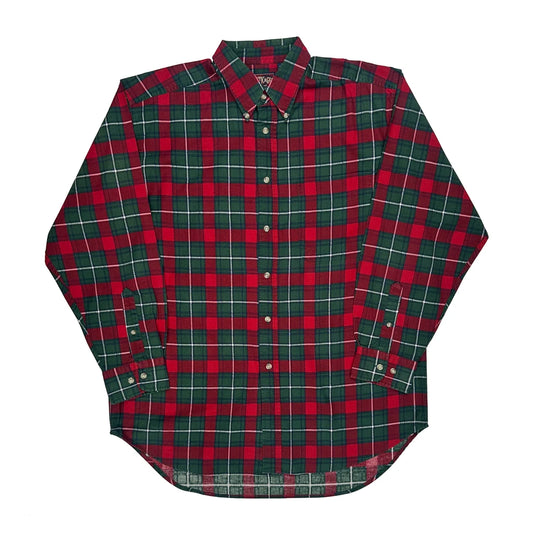 Authentic Gfc Checked Flannel Shirt - Large Green Cotton