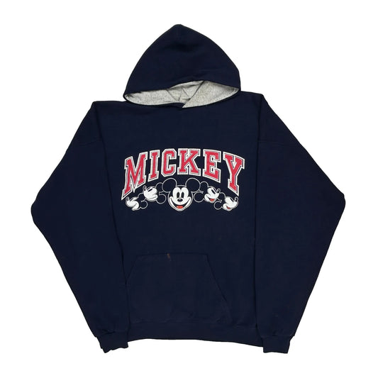 Mickey Mouse Disney Cartoon Hoodie - 2XL Navy Cotton