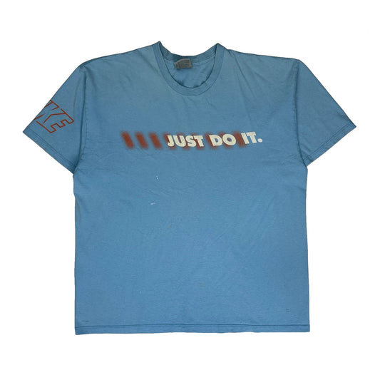 Nike Graphic T-Shirt - XL Blue Cotton