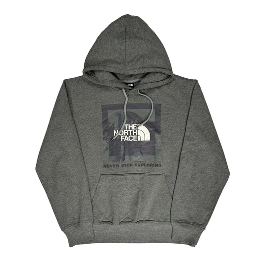 The North Face Graphic Hoodie - Large Grey Cotton Blend