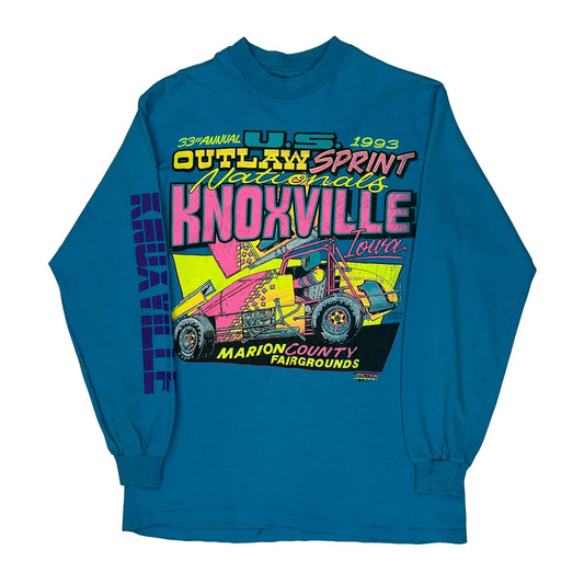 Knoxville Nationals Hanes Graphic Long Sleeve T-Shirt - Medium Blue Cotton