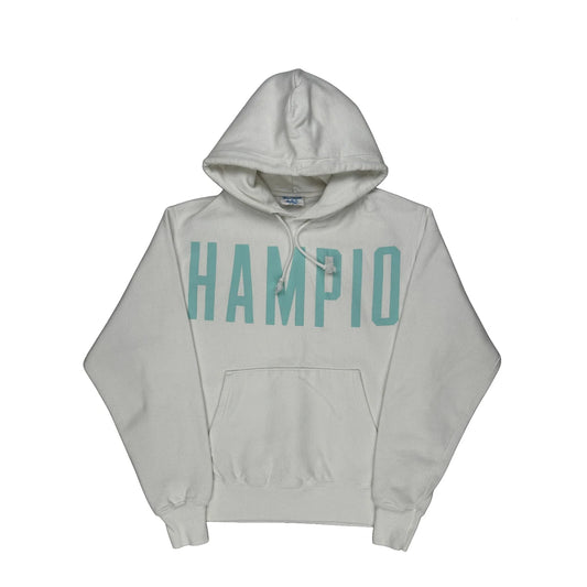 Reverse Weave Champion Spellout Hoodie - Medium White Cotton