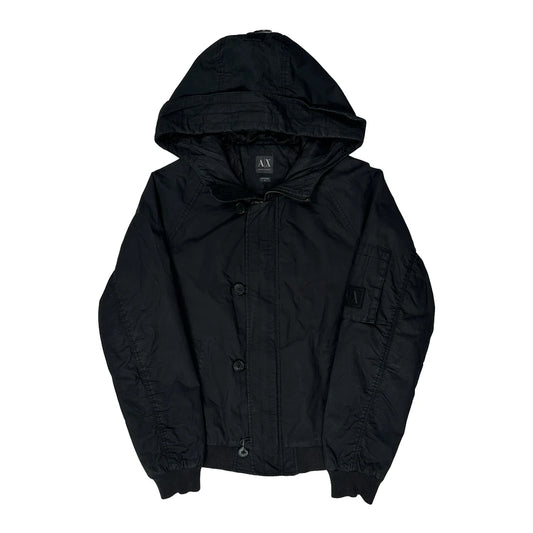 Armani Exchange Bomber Jacket - Medium Black Nylon