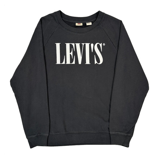 Levis Spellout Sweatshirt - Large Black Cotton