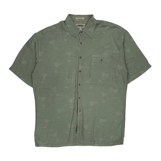 Campia Short Sleeve Shirt - Large Green Viscose