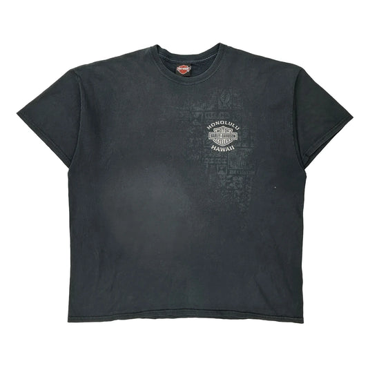 Harley Davidson Graphic T-Shirt - 2XL Black Cotton