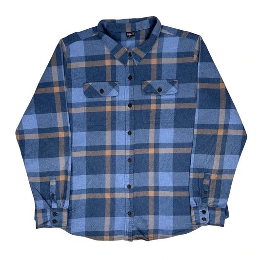 Patagonia Checked Flannel Shirt - XL Blue Cotton