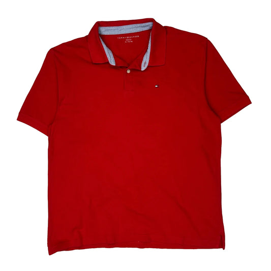 Tommy Hilfiger Polo Shirt - XL Red Cotton