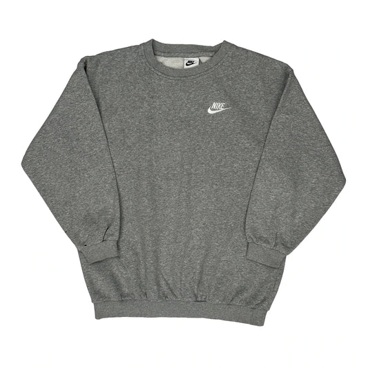Vintage Nike Sweatshirt - Large Grey Cotton Blend