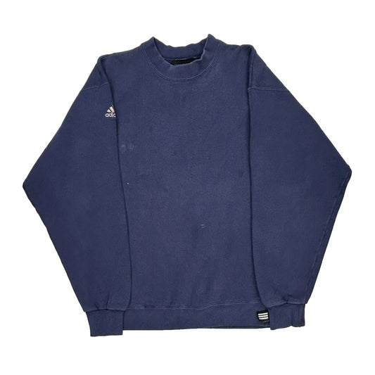 Adidas Sweatshirt - Medium Blue Cotton Blend