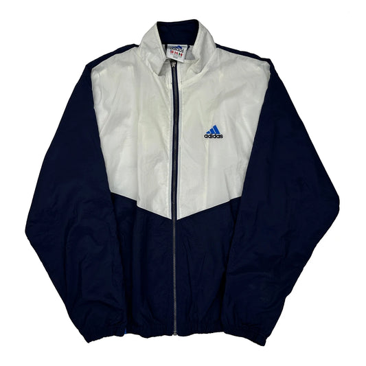 Adidas Track Jacket - Large Navy Nylon