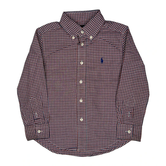Age 3 Ralph Lauren Checked Shirt - XS Red Cotton