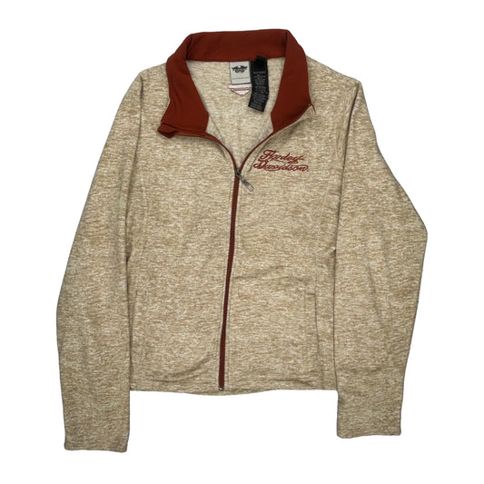 Harley Davidson Zip Up - 2XL Beige Polyester