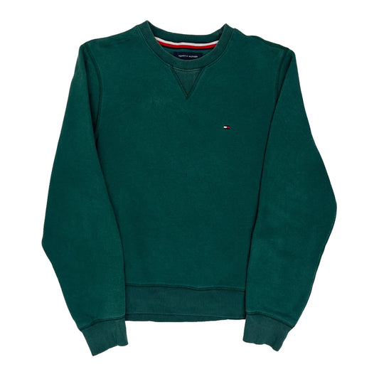 Vintage Tommy Hilfiger Sweatshirt - Small Green Cotton