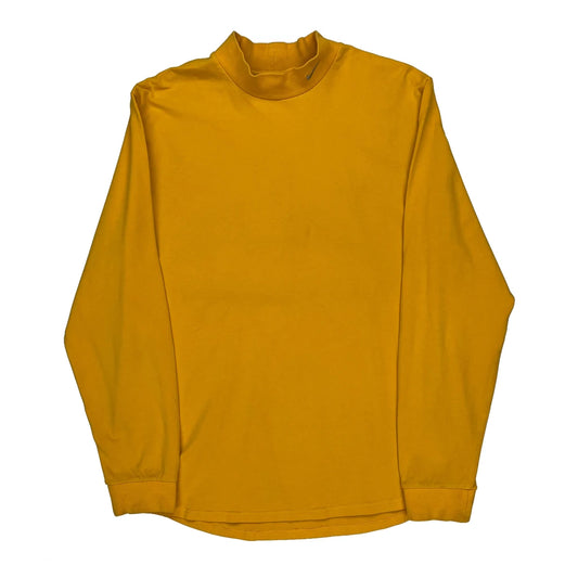Nike Long Sleeve T-Shirt - Medium Yellow Cotton