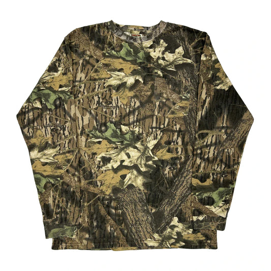 Vintage Mossy Oak Camo Long Sleeve T-Shirt - Medium Camo Cotton
