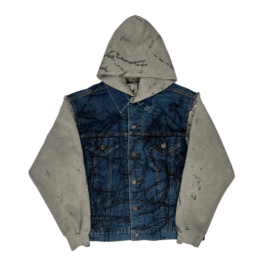 Levis Tie-Dye Denim Jacket - Large Grey Denim