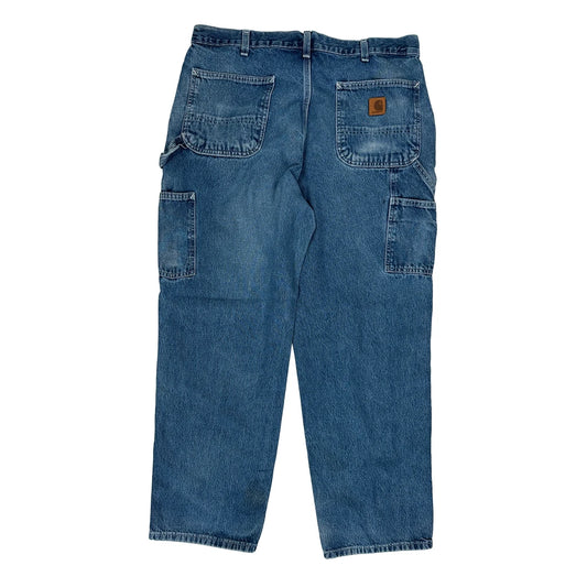 Carhartt Double Knee Carpenter Jeans - 36W 30L Blue Cotton