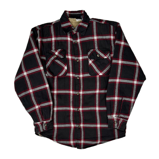 Vintage Wrangler Checked Overshirt - Small Black Cotton