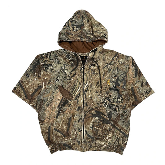Vintage Browning Camo Hoodie - Large Camo Cotton Blend