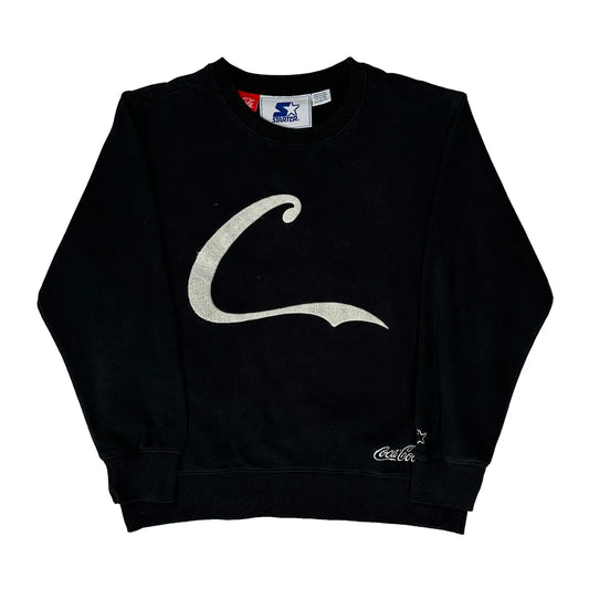 Beverage Logo Starter Graphic Sweatshirt - Large Black Cotton Blend