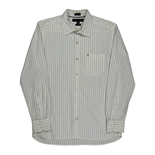Tommy Hilfiger Striped Shirt - Medium White Cotton