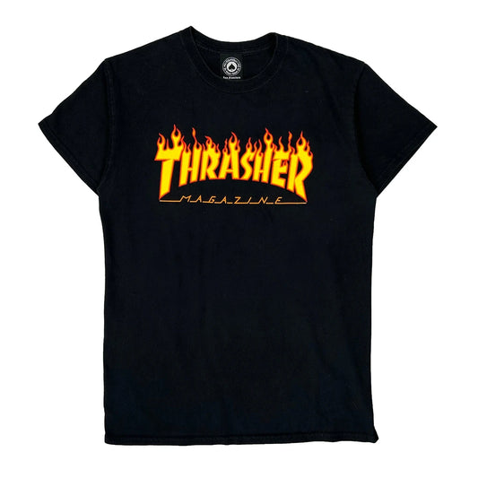 Skateboarding Thrasher Graphic T-Shirt - Medium Black Cotton