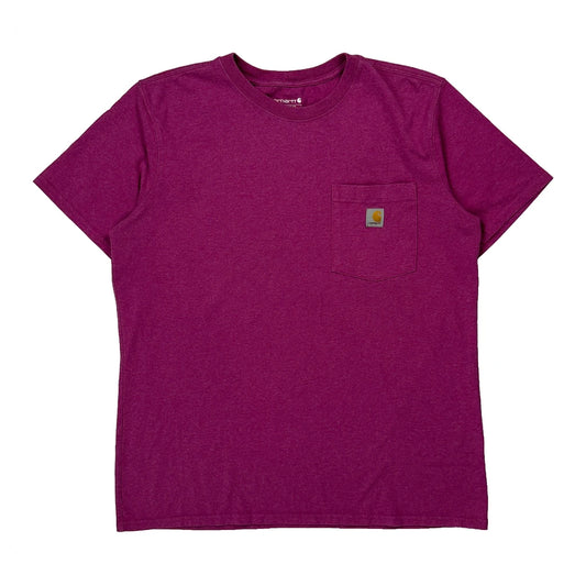 Carhartt T-Shirt - Large Purple Cotton