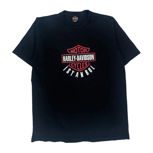 Istanbul Harley Davidson Graphic T-Shirt - XL Black Cotton