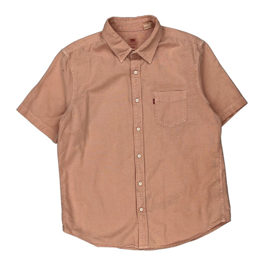 Levis Short Sleeve Shirt - Large Pink Cotton