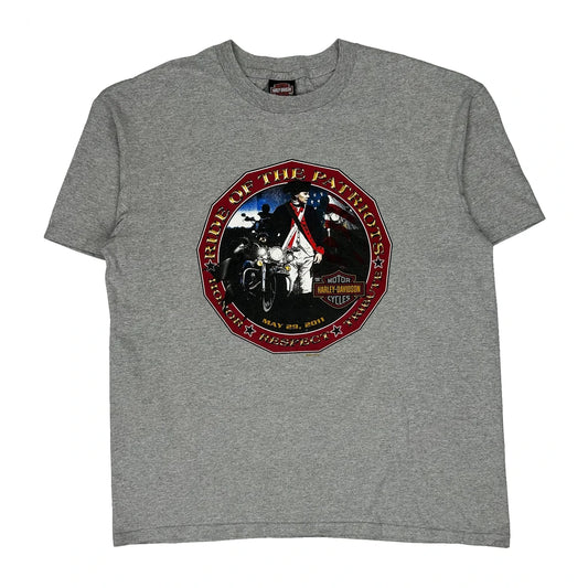 Fairfax Harley Davidson Graphic T-Shirt - XL Grey Cotton